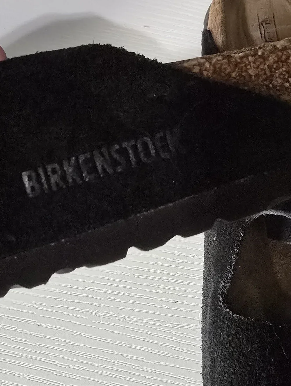 Birkenstock Men's Black Suede Two-Strap Cork Footbed Sandals